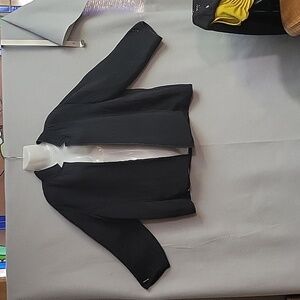 Chicos silk jacket Fully Lined size 3 RN 79984 charcoal XL 3/4 length sleeves